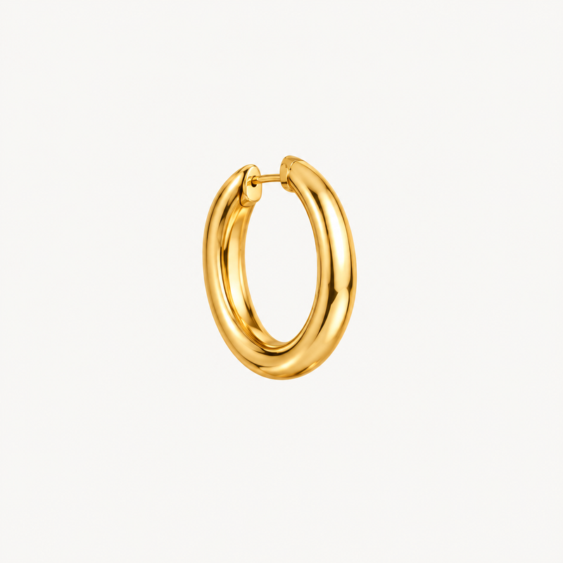 Golden Petal Hoop Earrings