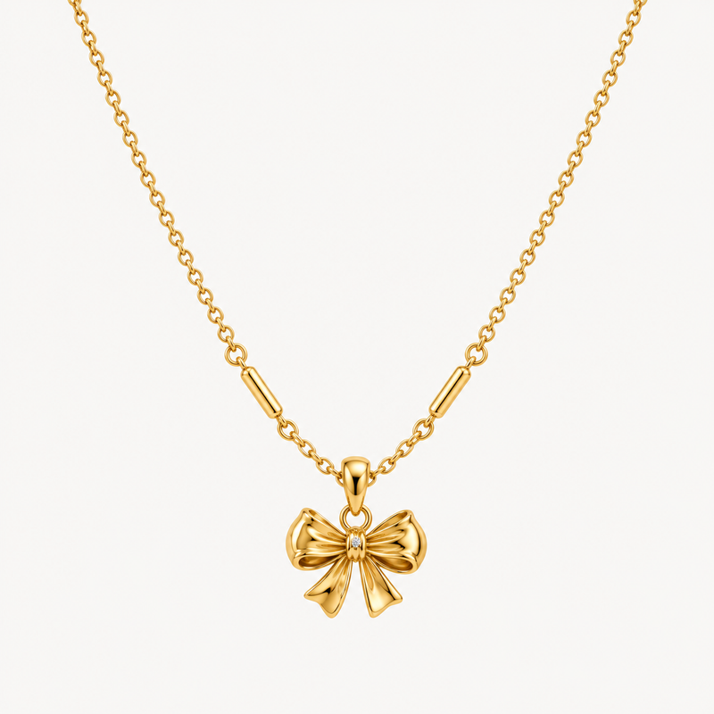 Golden Bow Necklace