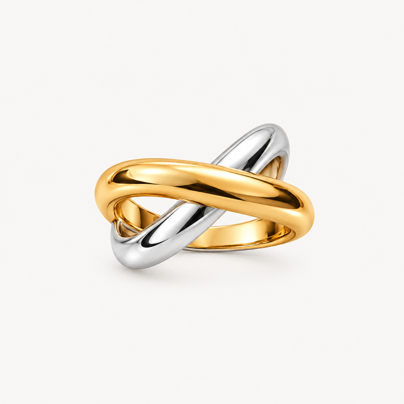 Interwoven Two-Tone Ring
