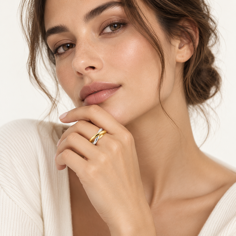 Interwoven Two-Tone Ring